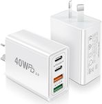 2 Pack USB C Charger, Total 40W Typ