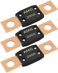 Joinfworld 3Pcs 200A MEGA Fuse, High Current Bolt Mount Automotive 200 Amp MEGA/AMG Fuse for Cars, Trucks, Construction Vehicles, Buses, Caravan Cars, Boats