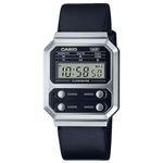 Casio Men's Digital Quartz Watch with Leather Strap A100WEL-1AEF