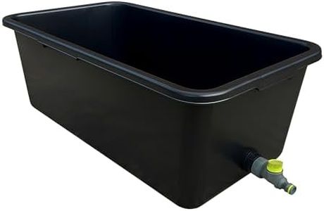 Dog Bath Tub 90L With Drain Plug - Large Rectangular Plastic Pet Bath Container With Quick Connect Valve for Easy Water Drainage - Durable Wash Tub For Dogs, Grooming, Cleaning and Outdoor Use