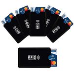 iParn Unisex Rfid Card Sleeve Cover For Atm Debit Credit Card Sleeves- 6 Pcs - Black