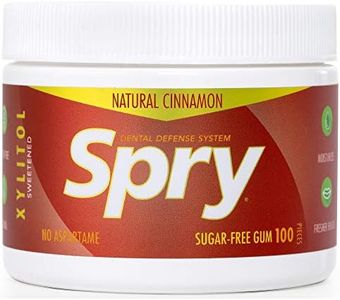 Spry Fresh Natural Xylitol Chewing Gum Dental Defense System Aspartame-Free Sugar Free Gum (Cinnamon, 100 Count - Pack of 1)