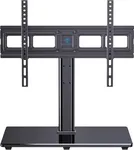 PERLESMITH Universal TV Stand Table Top TV Base for 32-80 inch LCD LED OLED 4K Flat Screen TVs-Height Adjustable TV Mount Stand with Tempered Glass Base, VESA 600x400mm, Holds up to 99lbs,PSTVS11