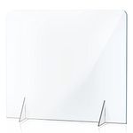 NO Cutout Sneeze Guard Panel for Counter and Desk, Portable Clear Acrylic Shield No Opening, Protective Plexiglass Shield Without Opening for Office, School, and Retail Store