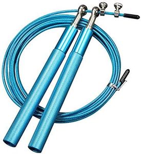 YAH Jump Rope High Speed Skipping Rope Tangle-Free with Self-Locking Screw-Free Design aluminium steel jump string Weighted Non-Slip Handle with 2 Adjustable steel Rope Cables Workout for Fitness, Crossfit & Home Exercise