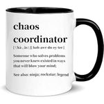 Funny Boss Gift Boss Coffee Mug Chaos Coordinator Definition Mug Appreciation Gift for Boss Manager, CEO, Leader from Employee Birthday Christmas Gifts Idea for Male Female Lady Bosses Coffee Mug 11 Oz