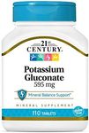 21st Century Health Care Potassium Gluconate 595mg 110 Tablets