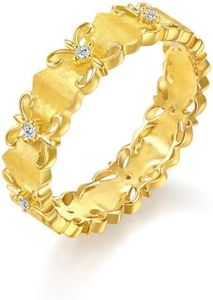 CHOW SANG SANG Gold Rhyme 999.9 24K Gold Blossoms Floral Gold Ring for Women 95102R | Our Size 14 /US 6.5
