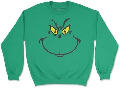 United BLVD Unisex Christmas Vacation Smiley Sweatshirt for Adults Holiday Crewneck Long Sleeve Funny Graphic Cute Christmas Sweatshirt for Men & Women (Small, Irish Green)