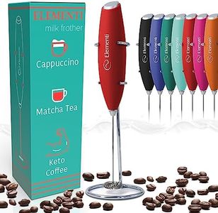 Milk Frother Handheld Drink Mixer Coffee Frother - Electric Milk Frother for Bulletproof Coffee & MCT Oil, Matcha Whisk, Latte Frother, Milk Foamer, Electric Frother Battery Operated Handheld Blender Red