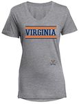 NCAA Virginia Cavaliers Women's Perfect V-Neck Tee, Large, Athletic Heathered