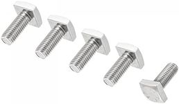 uxcell Square Head Bolt, 5pcs M10x20mm Fully Thread 304 Stainless Steel Grade C Square Machine Screws