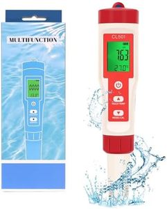 B-Qtech Water Quality Tester, PH/CL/ORP/H2/Temp 5 in 1, Chlorine Tester Digital, Portable PH Tester with LCD Display, for Drinking Water, Swimming Pool, Pool, Spa or Laboratory