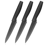 Lomgwumy Fruit Knife, 3 Sharp and Durable Fruit Knife Set, Exquisite and Beautiful, The Black Blade is More Advanced, Fruit Knives Small is Suitable for Most Vegetables, Fruits and Meat