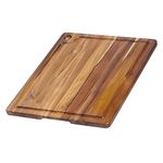 TeakHaus Edge Grain Carving Board w/Corner Hole + Juice Canal (Rectangle) | 18" x 14" x 0.75"