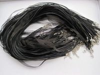 Black 10pcs 3+1 Voile Ribbon Necklace Cord 18" with Extender + Free Beading Station Handcrafted Pendant