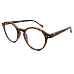 DOOViC Blue Light Blocking Glasses Computer Glasses No Magnification Round/Tortoiseshell Frame Spring Hinge Eyeglasses for Women/Men