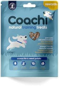 Coachi Friandises Naturelles pour Chiens - sans Céréales, Hypoallergéniques et Pauvres en Calories. Friandises Saines pour l’éducation Canine. pour Les Chiens dès 8 semaines (Poissons d'Océan, 100g)