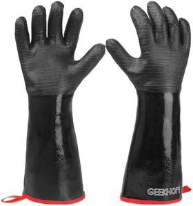 GEEKHOM 18-Inch Heat Resistant Gloves 932°F for BBQ Grilling, Waterproof Long Sleeve Anti-Slip Cooking Gloves – Textured Grip Protection