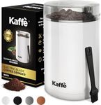 Kaffe One-Touch Coffee Grinder Electric w/Cleaning Brush (3 oz) - Coffee Grinders for Home Use - Up to 12 Cups of Coffee per Grind - Easy On/Off Coffee Bean Grinder - White