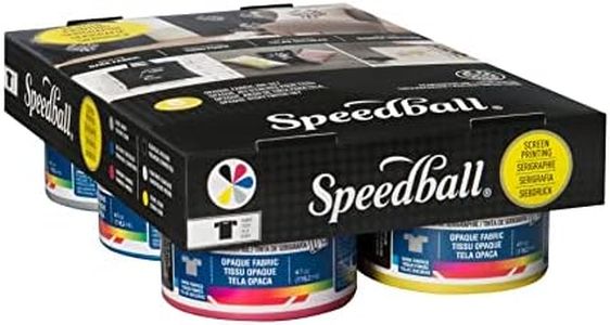 Speedball Fabric Screen Printing Ink Starter Set, Opaque, 6-Colors, 4-Ounce Jars, Silver, Raspberry, Blue Topaz, Citrine, Pearly White, and Black Pearl for T-Shirt and Silkscreen Printmaking