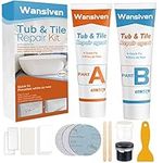 Wansiven Bathtub Repair Kit, Enamel Tub Tile and Shower Tray Repair Kit, Waterproof Bathtub and Sink Repair Kit, Bathtub Crack Refinishing Kit to Repair Scratches, Holes, Cracks