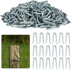 Sukh 210 PCS U Fence Staples - Galvanized U Shaped Nails Heavy Duty Staples Fencing Staples U Nails for Wood Fencing Barbwire Fence (Siver）