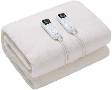 Dreamaker Fleece Top Multizone Electric Blanket Fully Fitted Heated Blanket Overheat Protection Hypoallergenic Antibacterial Lightweight 3 Heat Settings LED Display 2 Detachable Controller (King)