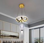 Avior Modern LED Chandelier, Creative 3 Ring Pendant Lamp with Height-Adjustable Pendant Light, Living Room Chandelier, Bedroom, Dining Room Pendant Light (Ch22)