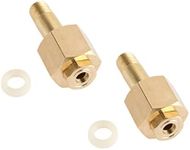 Oumefar 2Set Brass CO2 Regulator Nut Kit CGA-320 Thread Carbon Dioxide Regulator Inlet Nut and Nipple with Washer 15 Mpa Rated Outlet Pressure