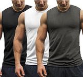 COOFANDY Men's 3 Pack Workout Tank Tops Gym Muscle Tees Bodybuilding Fitness Sleeveless T Shirts