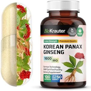 BIO KRAUTER® Ginseng Supplement for Energy, Focus, Performance & Immune Support - Pure Vegan Korean Red Ginseng 1600 mg per Serving - 100 Сapsules, 50-Day Supply, Non-GMO Herbal Supplement