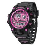 findtime Womens Sports Watch Ladies Digital Watch Waterproof Watches for Women Rugged Watch with LED Backlight Alarm Stopwatch, Black Purple