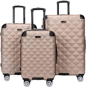 Kenneth Cole Reaction Diamond Tower Collection Lightweight Hardside Expandable 8-Wheel Spinner Travel Luggage, Rose Champagne, 3-Piece Set (20", 24", & 28")