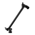 Shower Arm,11 inch Adjustable Shower Arm Extension,Brass Shower Head Extension Arm with Big Lock No-Slip Gear Joints, Matte Black Shower Head Extender Universal Connect to all Shower Head Easy Install
