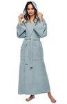 Arus Women's Hooded Classic Bathrobe Turkish Cotton Robe (S-M, Seafoam)