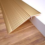 Aluminum Floor Transition Threshold Strip, 36 Inch Threshold Ramps for Doorways, Wheelchairs, Door/Tile/Threshold Reducer, Doorway Edge Trim Suitable for Threshold Height Less Than 1.6 Inch (Gold)