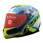 LS2 Helmets - FF320 Stream Evo - Letails - Gloss Blue Hi-Viz Yellow - Dual Visor Helmet with Anti Fog Lens and Double D Ring Chin Strap (XL - 590 MM)