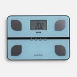 TANITA BC-732 Family Body Analysis Scales Compact Glass Design Light Blue Paisley