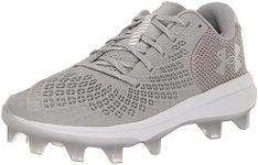 Under Armour Women's Glyde 2.0 Mt TPU Softball Shoe, (102) Baseball Gray/Baseball Gray/Metallic Silver, 7.5