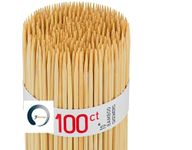 Adaamya® - 100 Pcs - Thin Natural Bamboo Skewer Sticks, Natural Wooden Barbecue Kebab Skewers, Best for Grill, BBQ, Kebab, Marshmallow Roasting or Fruit Sticks (2.5 MM) (10 Inch (25 cm))