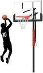 G GX9 In-Ground Basketball Hoops 7-10ft Adjustable with Crank, Outdoor Inground Basketball Goal System with 54 Inch Shatterproof Backboard