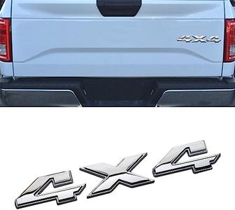 4x4 Emblem Sticker, 3D Fender Badge Decal Car Sticker, 4 x 4 Emblem Nameplate Decal, Car Exterior Emblems Badge 3D Sticker Decal for Cars, SUVS, Trucks
