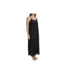 Shadowline Women's Beloved 53 Inch Braided Spaghetti Strap Long Gown, Black, Medium