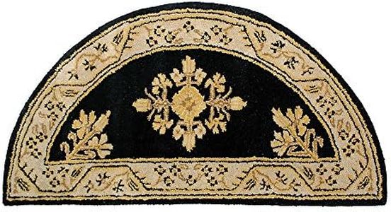 Minuteman International Noir Jardin Wool Hearth Rug, Half Round