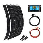 XINPUGUANG 100W Flexible Solar Panel 200W 12V System Kits Monocrystalline with 20A Charge Controller Cable pv Connector Alligator Clips for 12V Battery RV Boat Cabin Tent Car Trucks Trailers Light