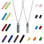 SUPERFINDINGS 2 Styles Essential Oil Necklace Diffuser Stainless Steel Oil Pendant with 20Pcs Felt Pads Changeable Perfume Pads Aromatherapy Bottle Necklaces Jewelry Gift Set for Woman Men