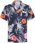 APTRO Men's Hawaiian Shirt Short Sleeve Tropical Floral Beach Shirt Button Down Summer Shirt F056 L