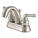 Kingston Brass FB5618NML Naples 4-Inch Centerset Bathroom Faucet with Retail Pop-Up, Brushed Nickel