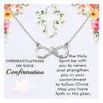 MYOSPARK Confirmation Gifts for Teenage Girl Christian Faith Message Card Jewelry First Communion Necklace Baptism Gift for Women Girls (CA Confirmation Card NL)